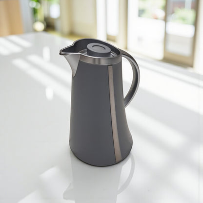 Germax Original Vacuum Insulated Coffee Pot 1L – Nordic Grey Thermo Jug | 12H Heat, 24H Cold | Leakproof One-Press Lid | High Quality Made in P.R.C. - Damoo