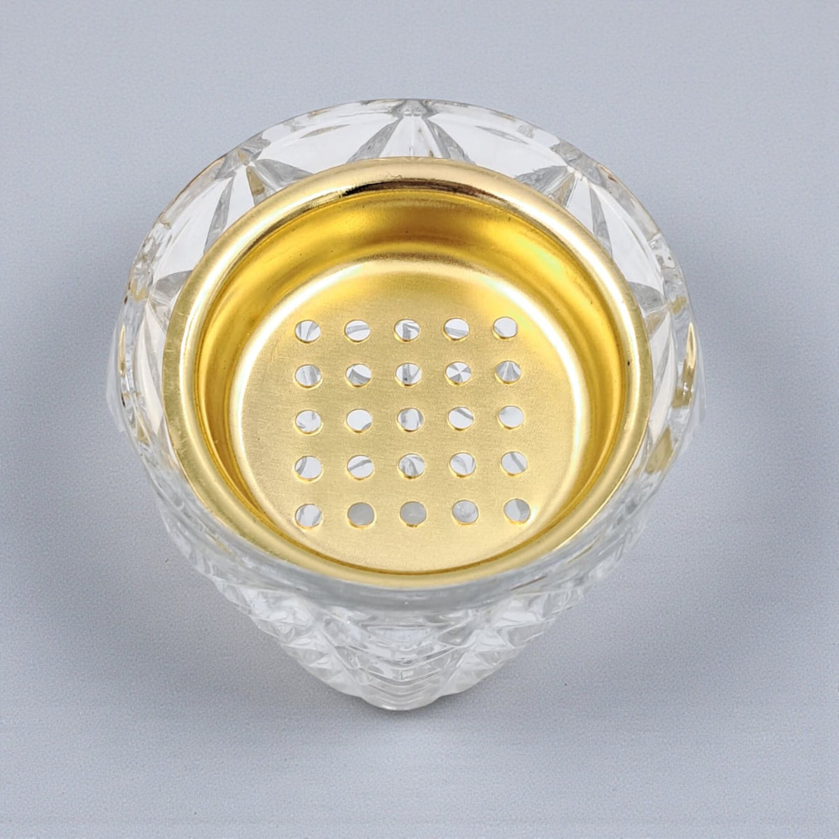 Luxury Crystal Arabic Bakhoor Burner — Clear Glass & Metal Flower-Base Madkhan | Elegant Mabkhara Incense Holder for Oud & Frankincense | Home Décor & Gift Piece