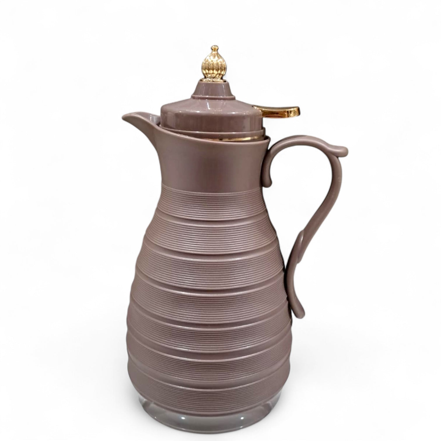 GERMAX Original Luxury Vacuum Flask 1L – Arabic Coffee & Tea Thermos | Elegant Gold Lid & Handle | 12H Hot / 24H Cold | Premium Glass Liner | Made in China - Damoo