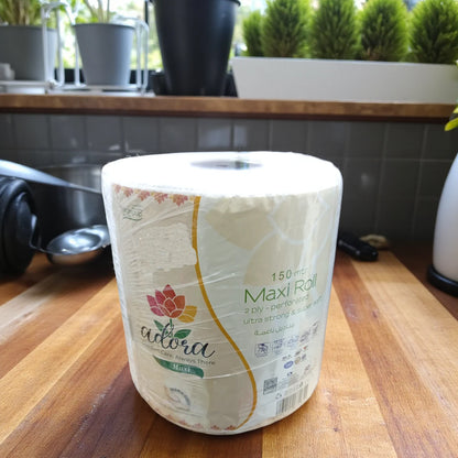 Adora Maxi Roll 150m – 2 Ply Perforated Tissue | Ultra Strong & Super Soft Household Paper Roll - Damoo