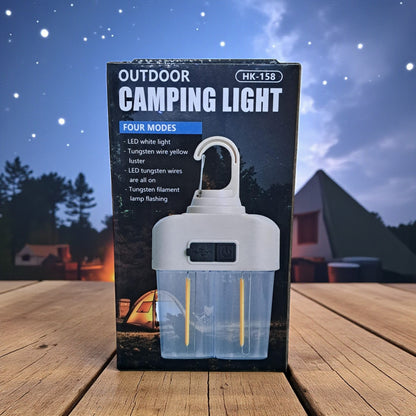 HK-158 Outdoor Camping Light – Rechargeable LED Lantern with Portable Hook, Type-C Charging, Power Display & 4 Lighting Modes - Damoo