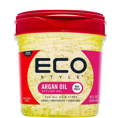 Eco Oil Styling Gel – 236ml (8 fl oz) – Alcohol-Free Hair Gel with UV Protection – Controls Frizz, Adds Shine, Moisturizes & Strengthens Hair – Long-Lasting Lightweight Hold - Damoo