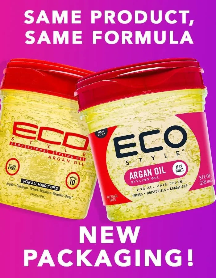 Eco Oil Styling Gel – 236ml (8 fl oz) – Alcohol-Free Hair Gel with UV Protection – Controls Frizz, Adds Shine, Moisturizes & Strengthens Hair – Long-Lasting Lightweight Hold - Damoo