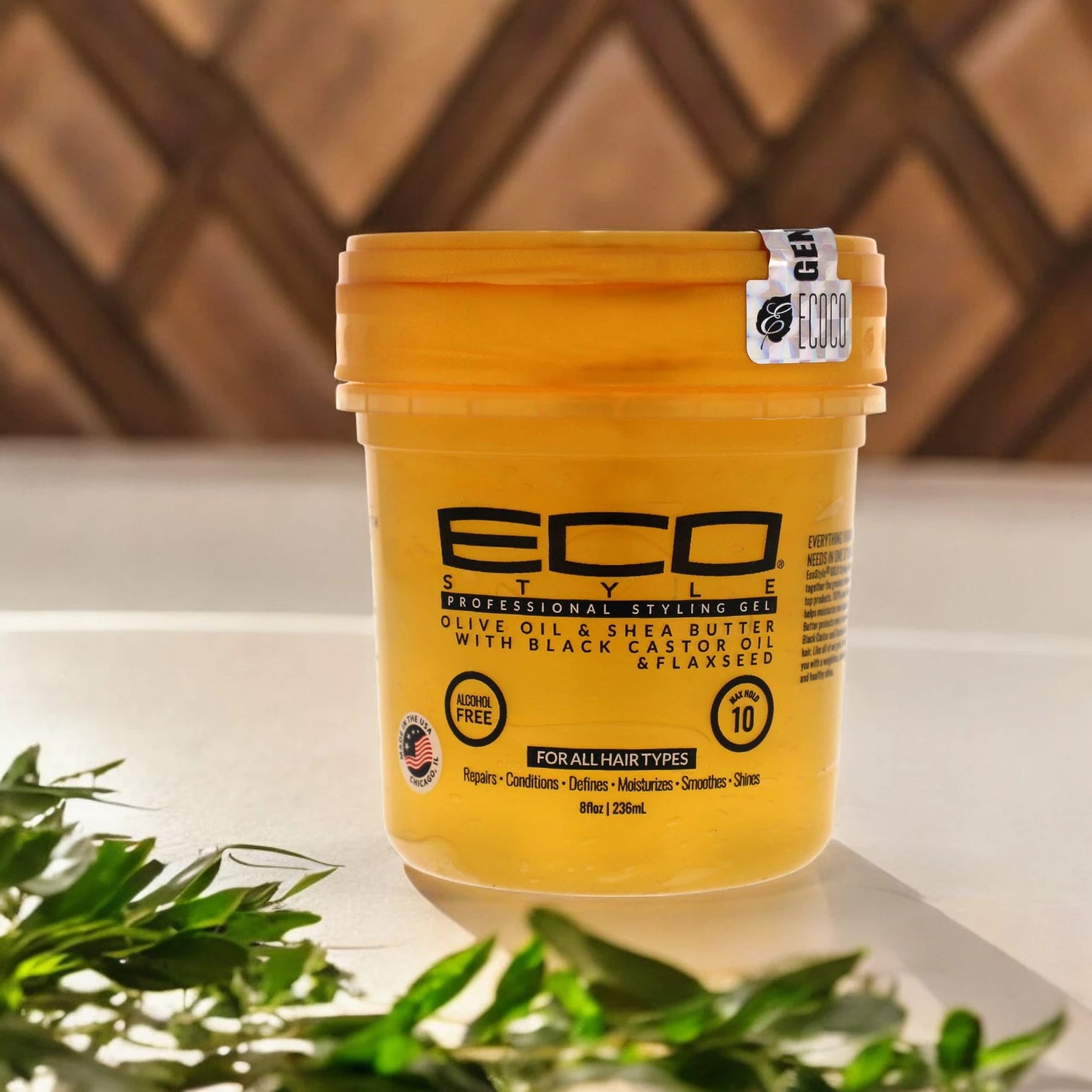 Eco Style Hair Gel – Olive Oil, Shea Butter, Black Castor & Flaxseed – 236ml | Strong Hold, Shine & Hair Growth Formula - Damoo