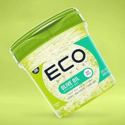 Eco Style Olive Oil Styling Gel – 236ml | Alcohol-Free Hair Gel for Frizz Control, Shine & Hydration | Natural Hold for All Hair Types | With 100% Pure Olive Oil - Damoo