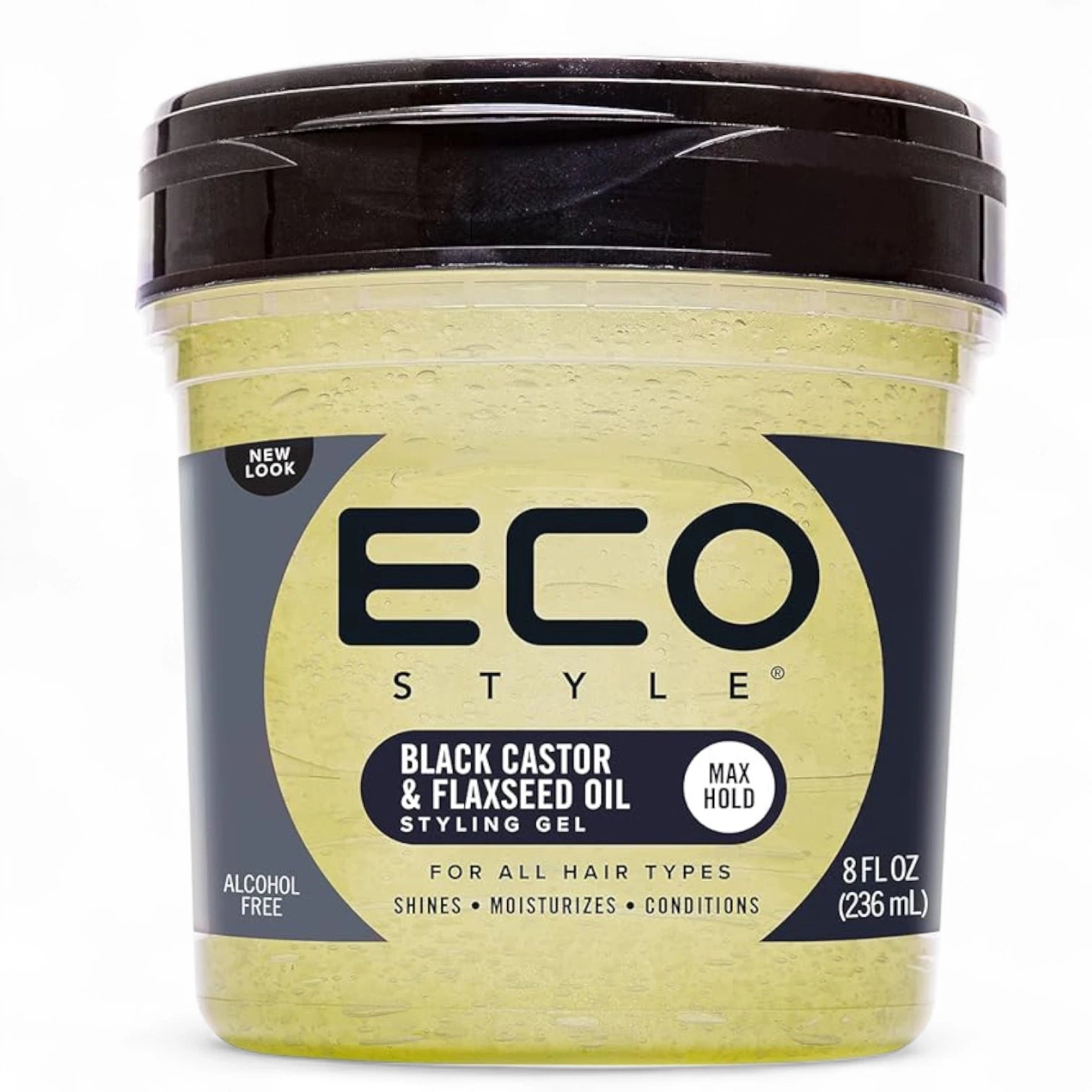 Eco Style Styling Gel with Black Castor & Flaxseed Oil 236ml – Strong Hold, No Flake, Anti-Itch – 8oz - Damoo