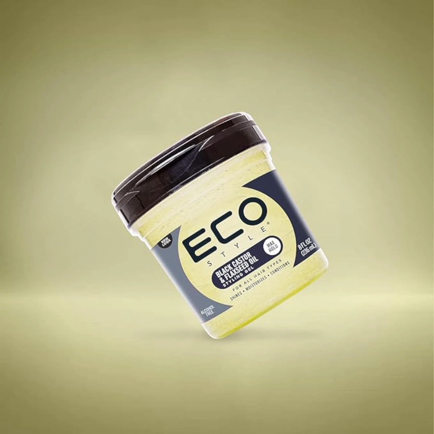 Eco Style Styling Gel with Black Castor & Flaxseed Oil 236ml – Strong Hold, No Flake, Anti-Itch – 8oz - Damoo