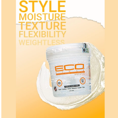 Eco Style VNDEFUL 960 Krystal Professional Styling Gel – 236ml | Alcohol-Free, Maximum Hold & Shine for All Hair Types - Damoo