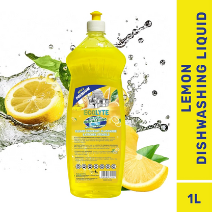 ECOLYTE Antibacterial Dishwashing Liquid – Pack of 2 (Lemon & Lavender, 1L) | 5+ Action Formula | All-Purpose Grease Remover & Kitchen Cleaner - Damoo