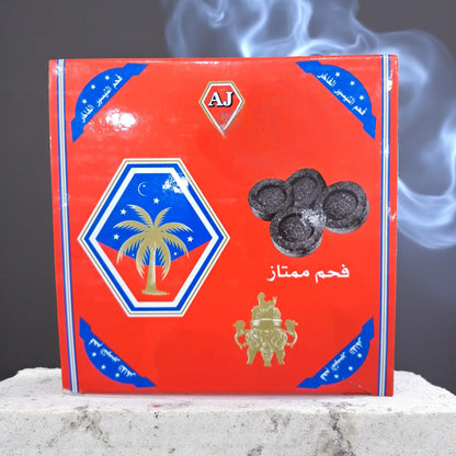 AJ Al Bajah Nakheel Charcoal | Premium Quick-Light Charcoal Tablets for Shisha & Bakhoor | Long-Lasting Heat & Easy Ignition – 45 Pieces