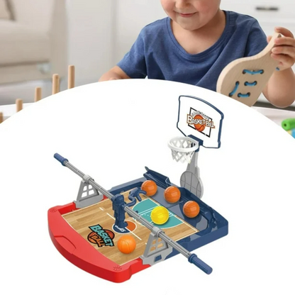 Basketball Toy Table Game – Fun Desktop Mini Basketball Set with Hand Crank, Educational Sports Toy with 5 Balls for Kids