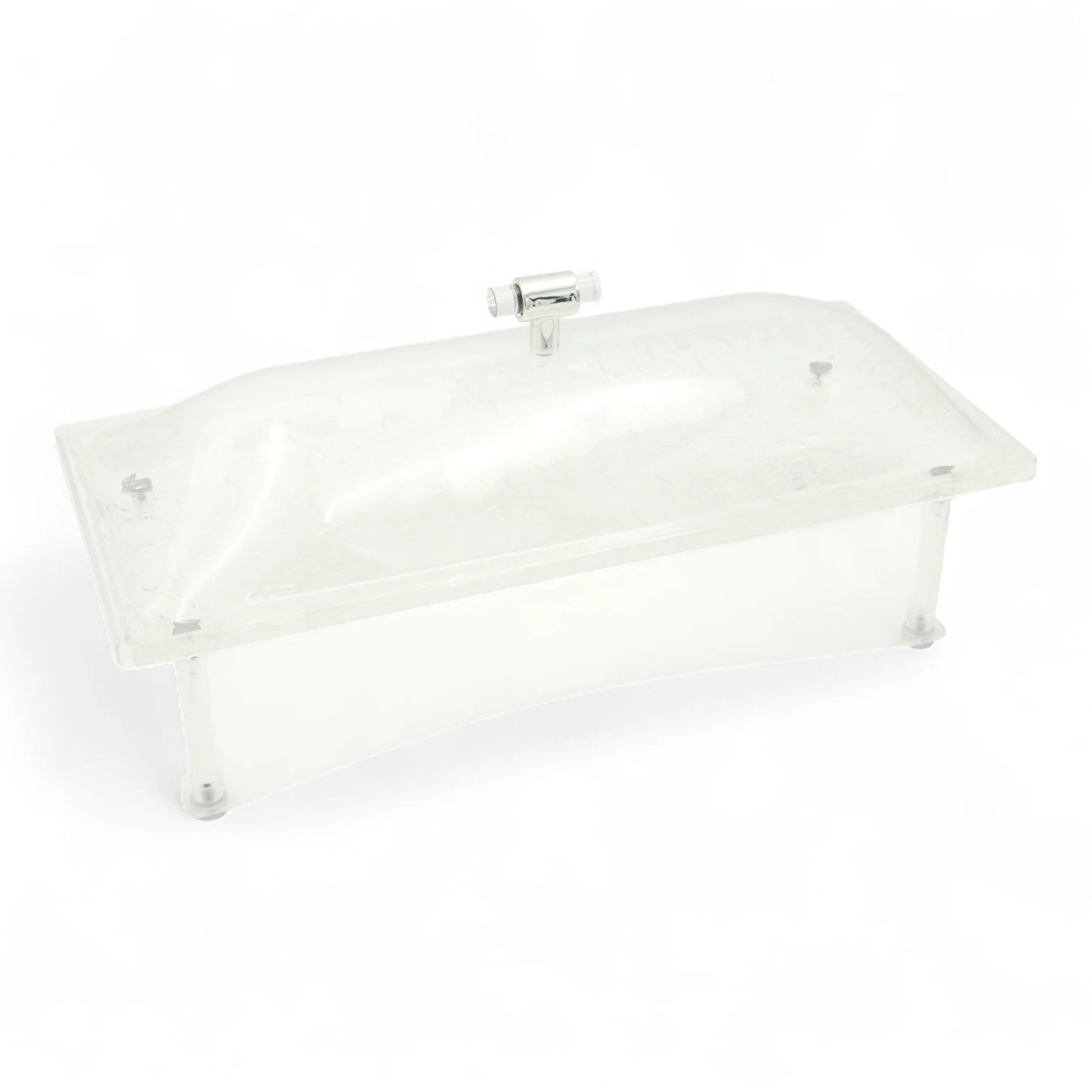 Elegant Acrylic Snack Box with Clear Dome Lid & Raised Legs – Modern Food Display Tray for Parties, Buffets & Home Use – Insect-Proof Cover for Hygienic Serving - Damoo