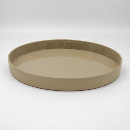 Elegant Beige Oval Leather Tray with Gold Accent – Decorative Storage Tray with Lid for Jewelry, Keys, or Vanity Display - Damoo