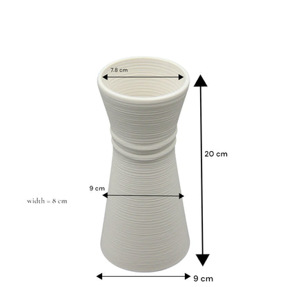 Elegant Ceramic Flower Vase – Modern Home Decor for Living Room, Office, or Table Centerpiece | Minimalist Decorative Vase for Fresh or Dried Flowers - Damoo