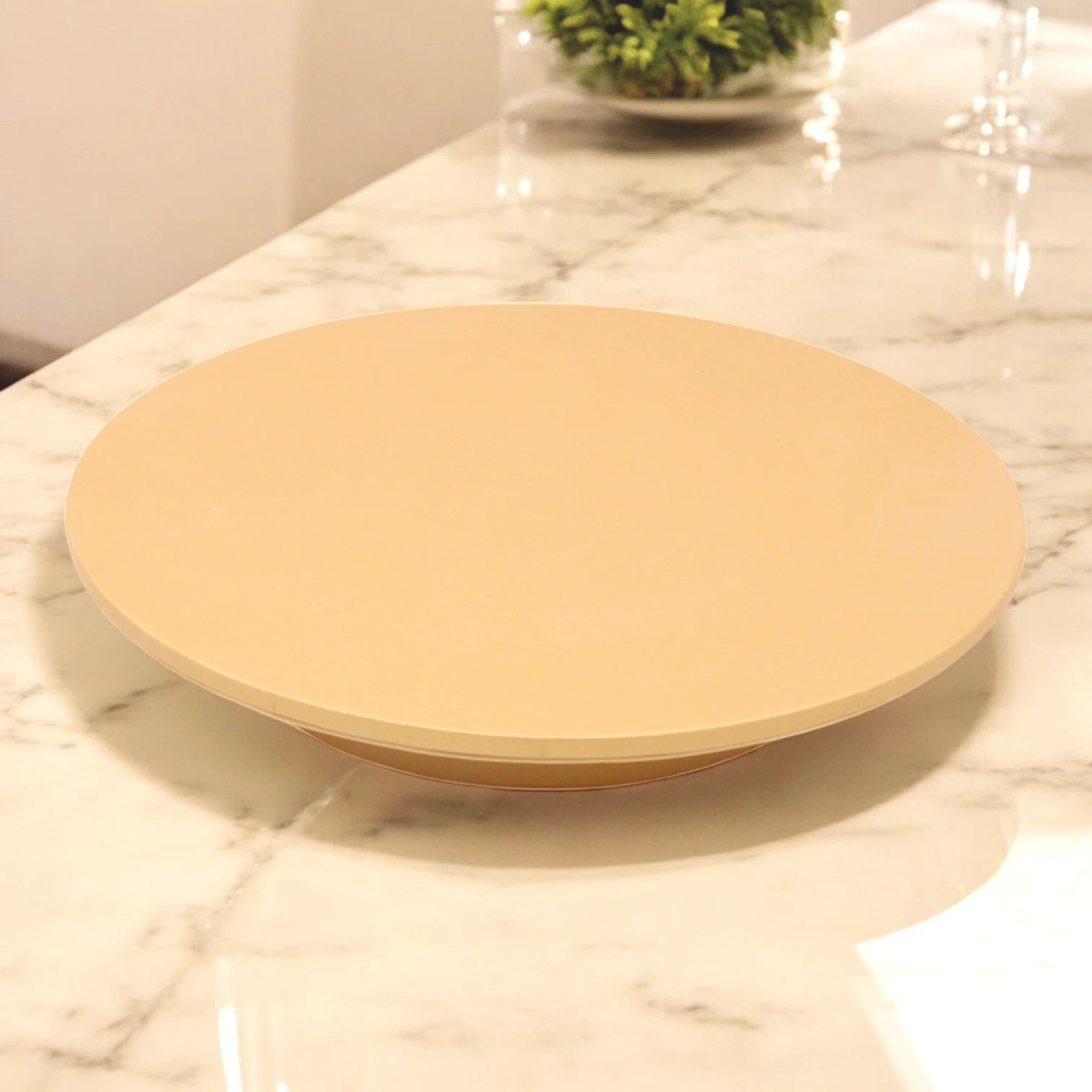 Elegant Leather Round Cake Stand – Large Luxury Dessert Display for Special Occasions & Stylish Serving - Damoo