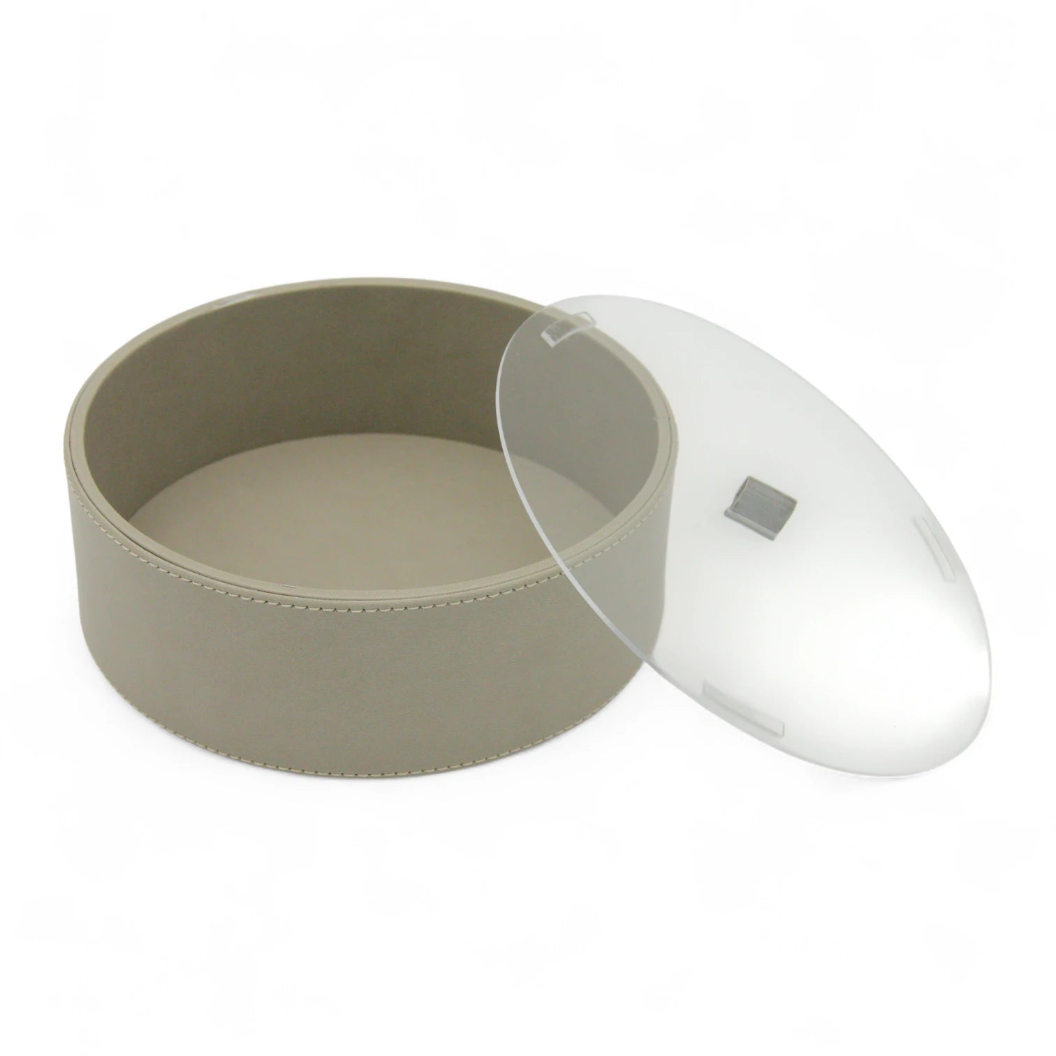 Elegant Minimalist Round Tray with Acrylic Cover – 1 Piece - Modern Serving & Organizer Tray for Breakfast, Snacks, Drinks, Kitchen & Dining - Damoo