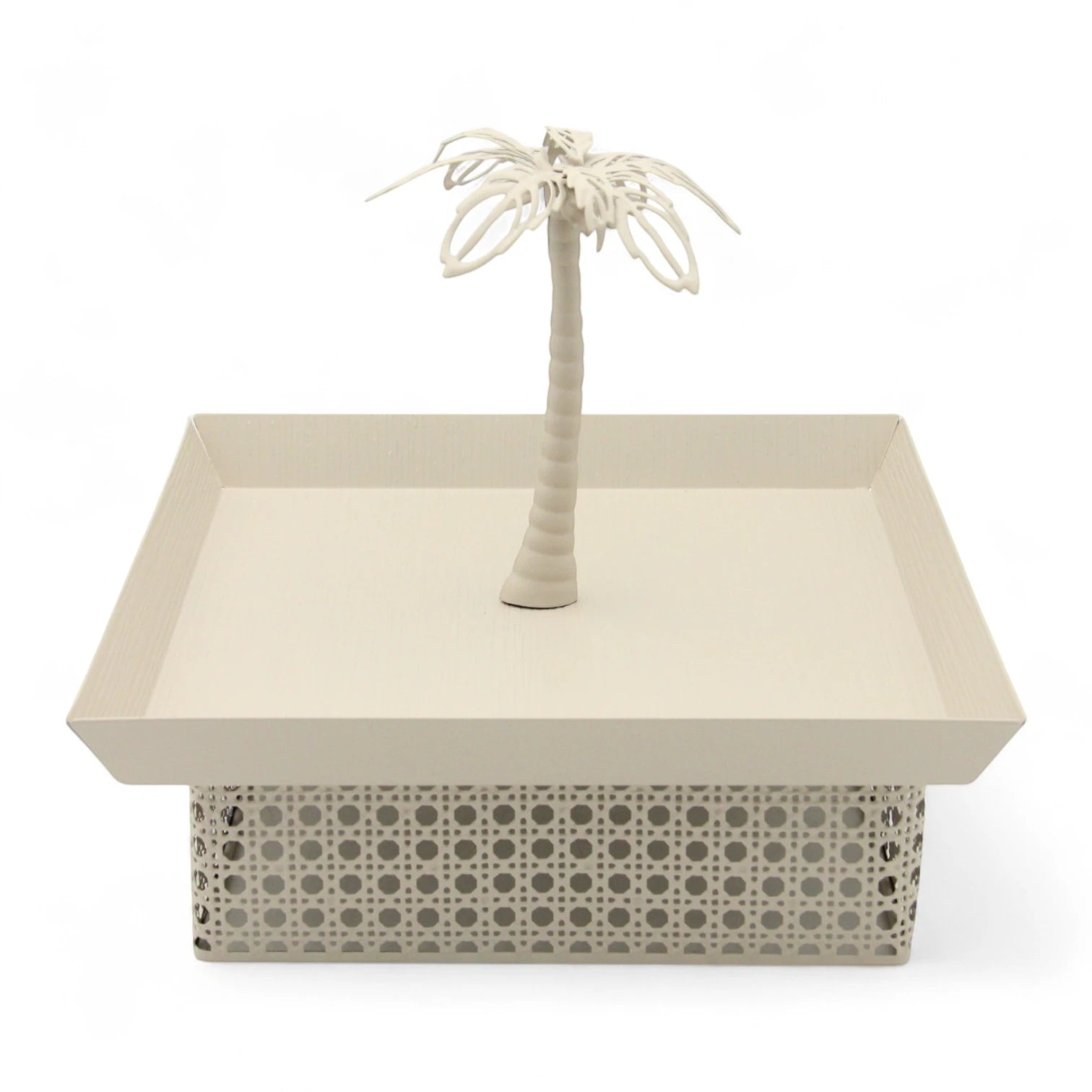 Elegant Palm-Inspired Multipurpose Tray | Modern Square Design with Metallic Base | Ideal for Serving, Decor, or Gifting - Damoo
