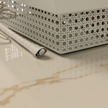 Elegant Palm-Inspired Rectangular Serving Tray | Sleek Raised Edge Design with Metallic Base | Perfect for Dates, Desserts, Decor & Gifting - Damoo