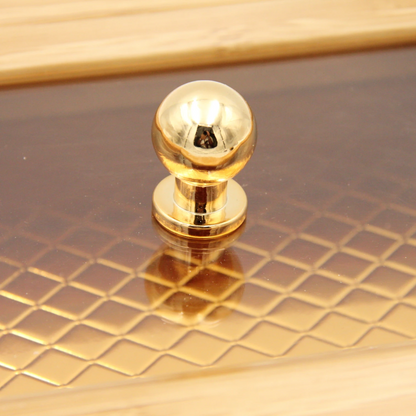 Elegant Rectangular Multi-Purpose Storage & Serving Box with Gold Handle - Perfect for Kitchens, Living Rooms & Vanities - Damoo