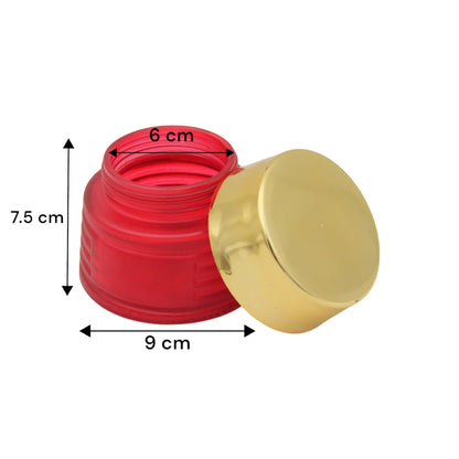 Elegant Red Incense Powder Jar with Gold Lid 100 ML– Refillable Storage for Bakhoor, Resin, or Loose Incense - Damoo