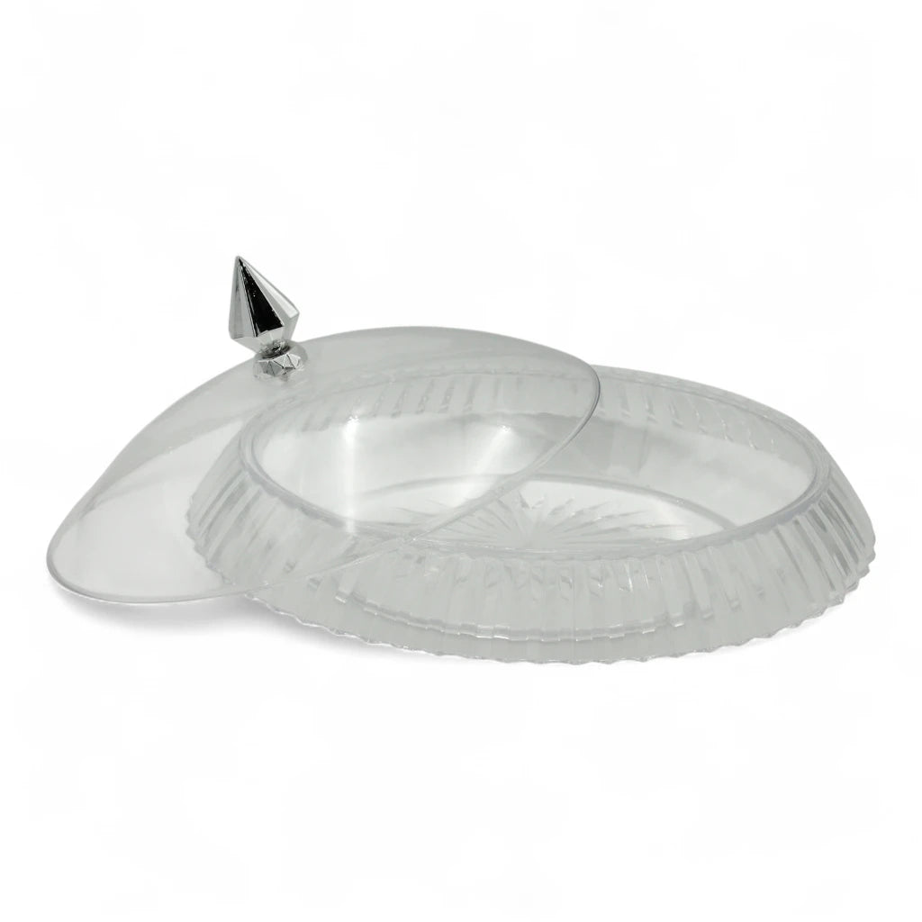 Elegant Shatter-Resistant Acrylic Serving Dish with Lid – 38x31 cm | Gold Motif Decorative Tableware for Dining & Gifting - Damoo