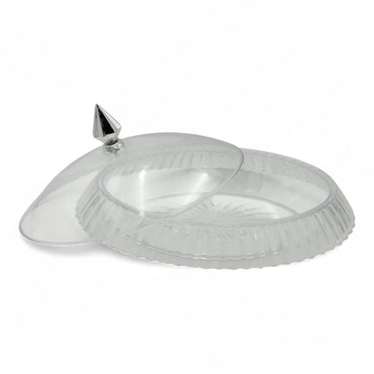 Elegant Shatter-Resistant Acrylic Serving Dish with Lid – 38x31 cm | Gold Motif Decorative Tableware for Dining & Gifting - Damoo