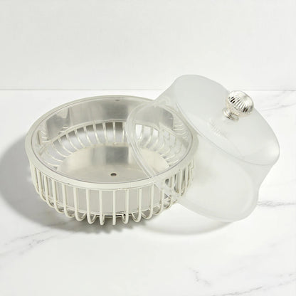 Elegant Silver Cake Server with Dome Lid – Al Fursan Modern Classic Collection (AF-30CS-8) – Stylish Dessert Stand for Parties, Events, and Home Display - Damoo