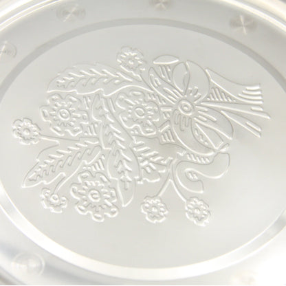 Elegant Stainless Steel Embossed Serving Plate – Round Silver Tray for Snacks, Fruits & Sweets – Durable, Rust-Resistant & Decorative Design for Home or Events - Damoo