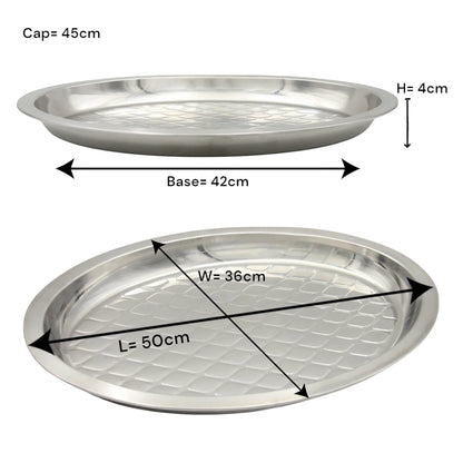 Elegant Stainless Steel Multi-Use Tray – Ideal for Festivals, Fruits, and Snacks - Damoo