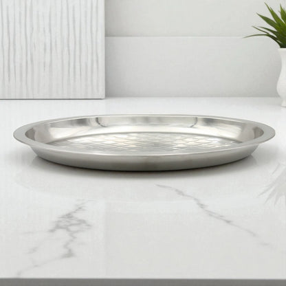 Elegant Stainless Steel Multi-Use Tray – Ideal for Festivals, Fruits, and Snacks - Damoo