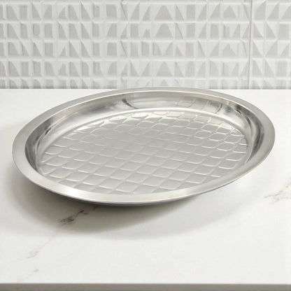 Elegant Stainless Steel Multi-Use Tray – Ideal for Festivals, Fruits, and Snacks - Damoo