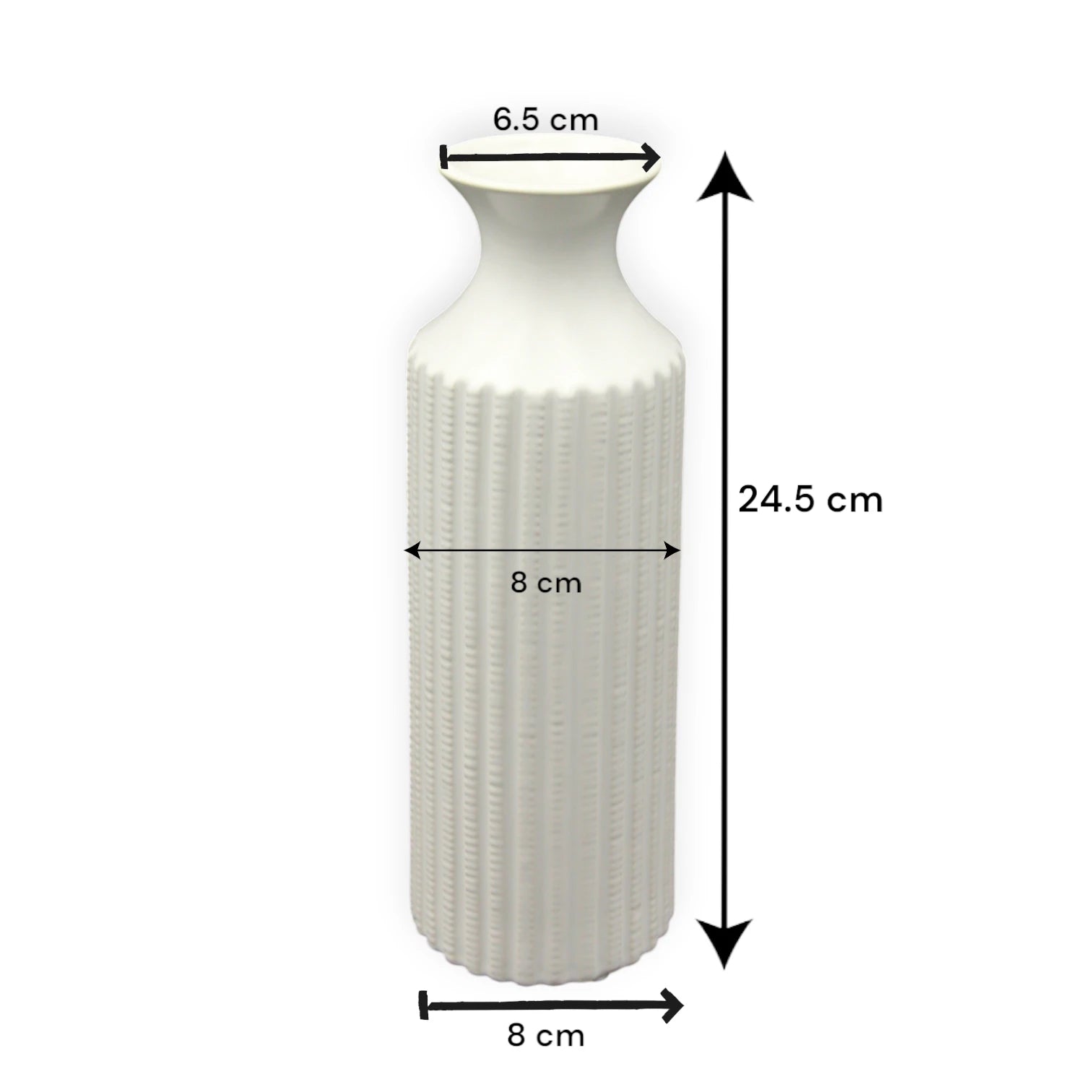 Elegant Tall Fluted Ceramic Flower Vase – Modern Minimalist Floor Vase for Pampas & Dried Flowers – Lightweight Decorative Accent for Home, Office & Events - Damoo