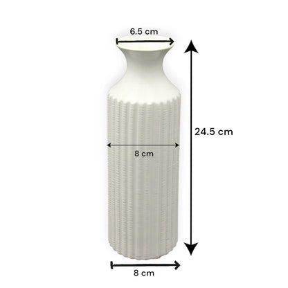 Elegant Tall Fluted Ceramic Flower Vase – Modern Minimalist Floor Vase for Pampas & Dried Flowers – Lightweight Decorative Accent for Home, Office & Events - Damoo