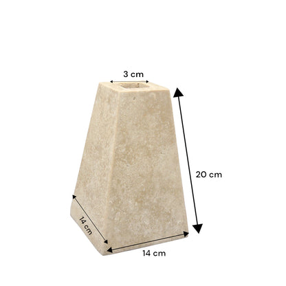 Elegant Tall Travertine Stone Vase with Modern Tapered Silhouette – Minimalist Natural Home Decor for Fresh or Dried Flowers - Damoo