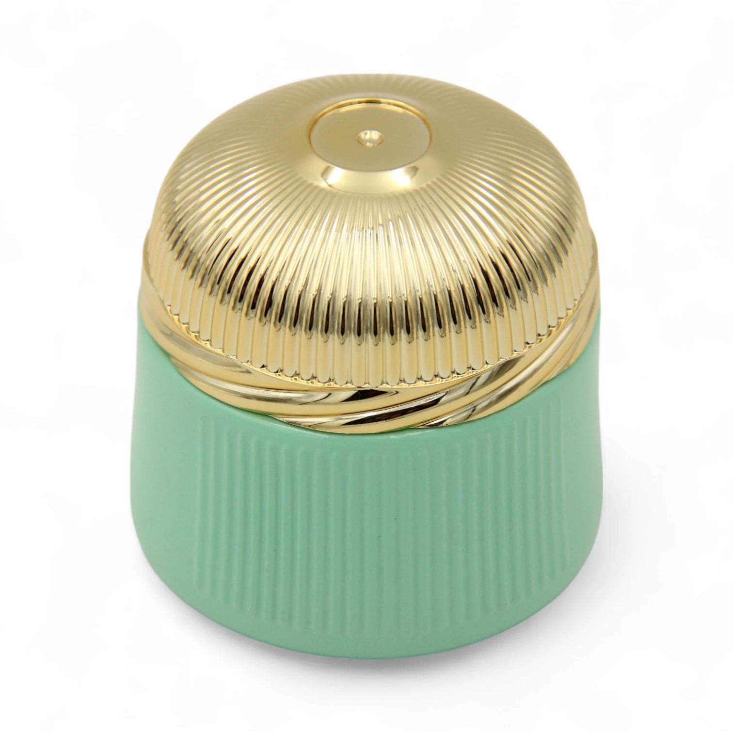 Elegant Turquoise Bakhoor Jar with Gold Lid 100ML – Unique Design Empty Storage Jar for Oud, Bakhoor & More - Damoo