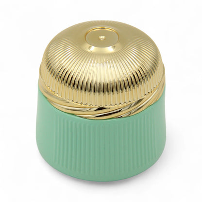 Elegant Turquoise Bakhoor Jar with Gold Lid 100ML – Unique Design Empty Storage Jar for Oud, Bakhoor & More - Damoo
