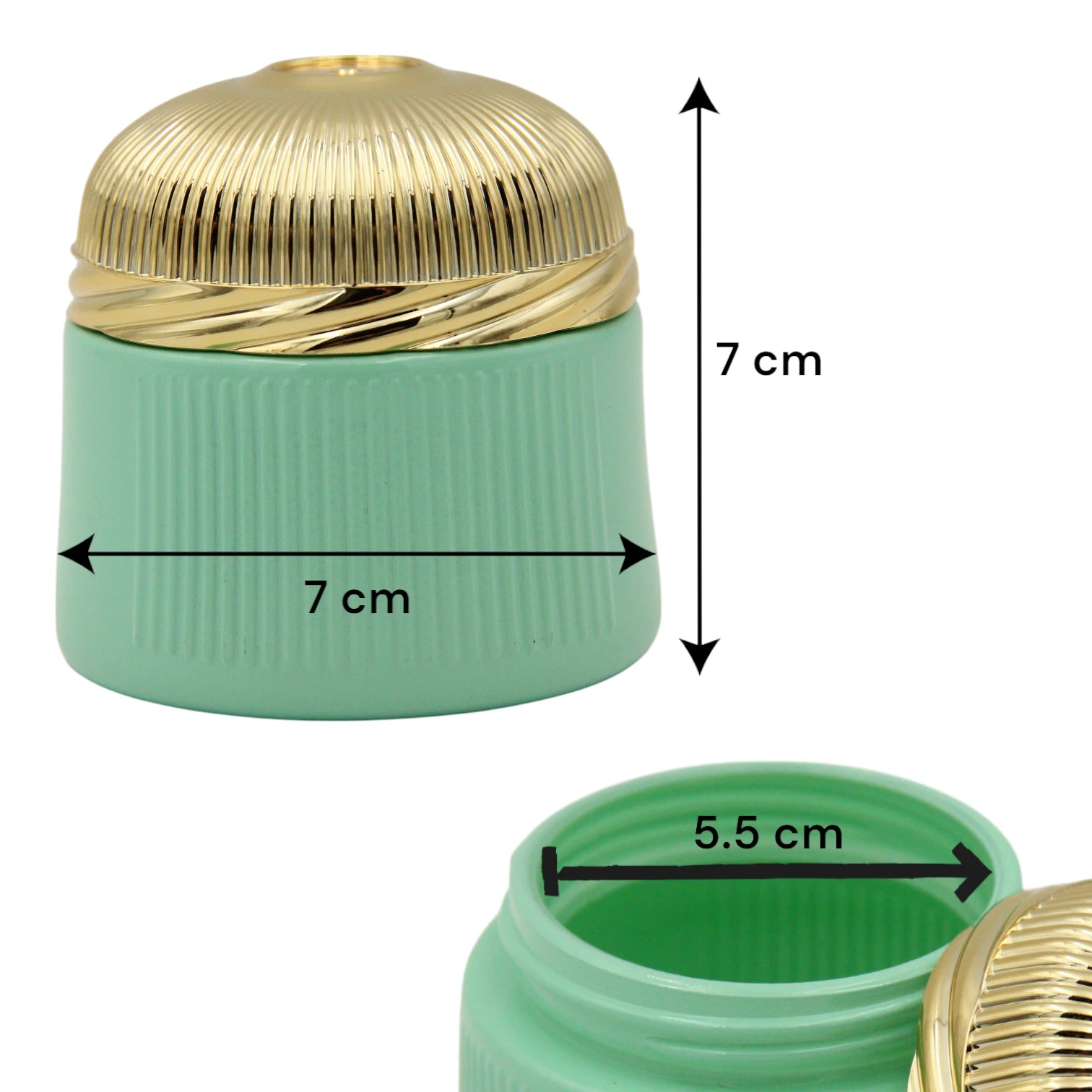 Elegant Turquoise Bakhoor Jar with Gold Lid 100ML – Unique Design Empty Storage Jar for Oud, Bakhoor & More - Damoo