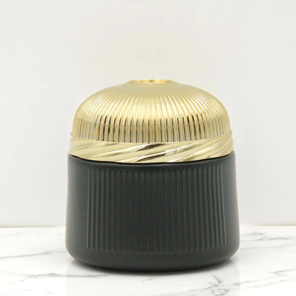 Elegant Turquoise Bakhoor Jar with Gold Lid 100ML – Unique Design Empty Storage Jar for Oud, Bakhoor & More - Damoo