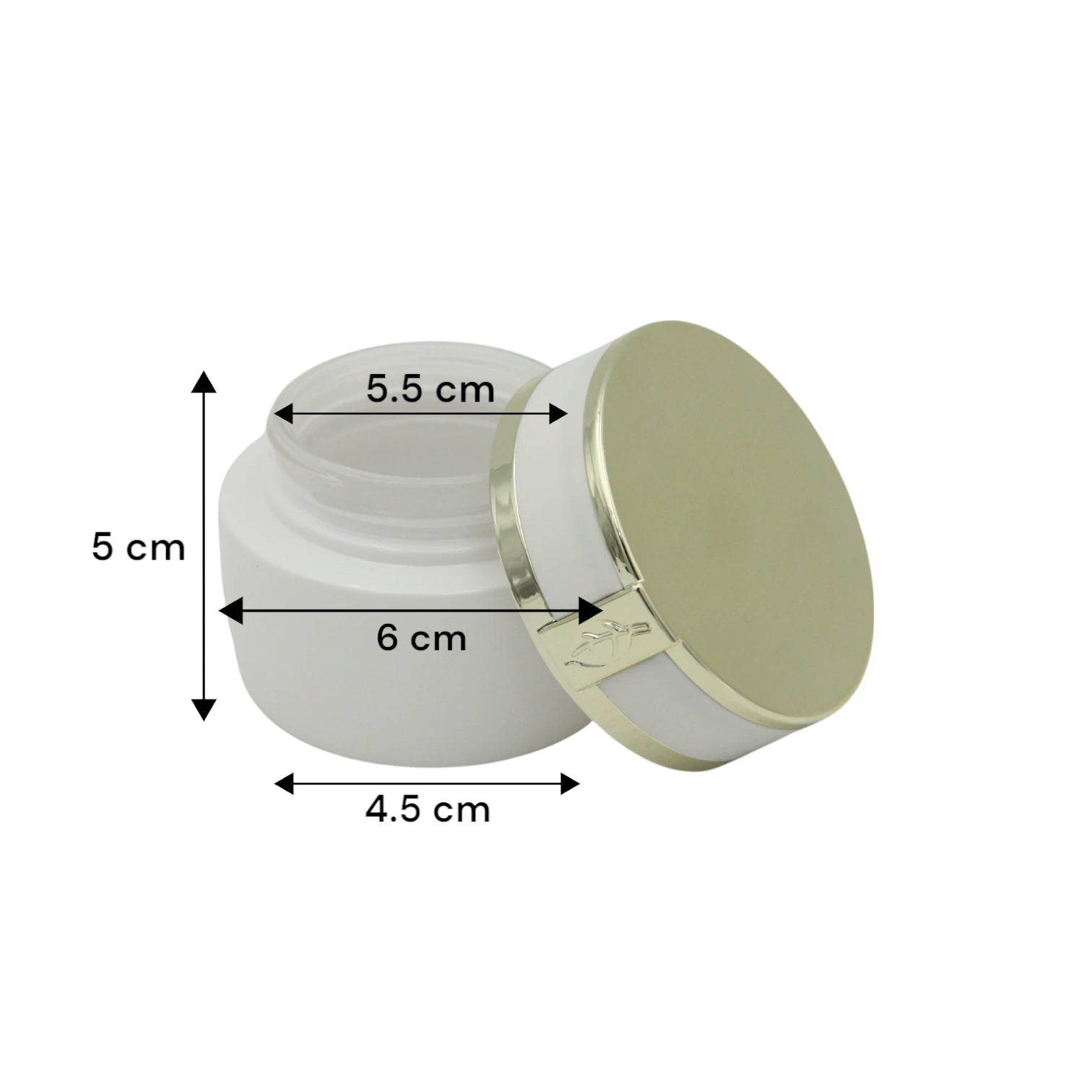 Elegant White & Gold Incense Jar 100 ML – Luxury Bakhoor Container with Leaf Detail - Damoo
