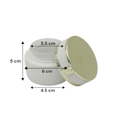 Elegant White & Gold Incense Jar 100 ML – Luxury Bakhoor Container with Leaf Detail - Damoo