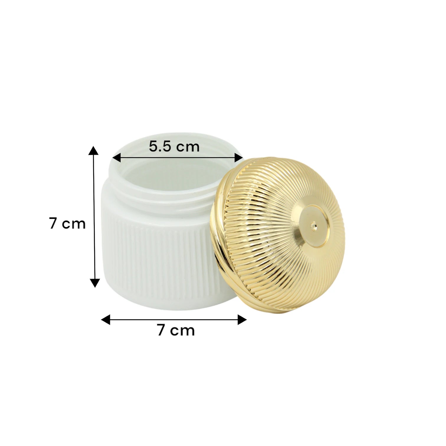 Elegant White Incense Jar with Luxe Gold Lid 100 ML | Airtight Container for Resin & Cone Storage - Damoo