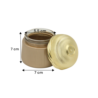 Elegant White Incense Jar with Luxe Gold Lid 100 ML | Airtight Container for Resin & Cone Storage - Damoo