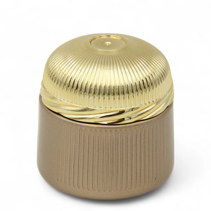 Elegant White Incense Jar with Luxe Gold Lid 100 ML | Airtight Container for Resin & Cone Storage - Damoo