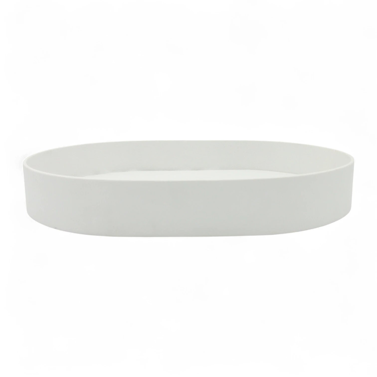 Elegant White Oval Leather Catchall Tray – Minimalist PU Leather Valet Organizer for Desk, Dresser, or Entryway - Damoo