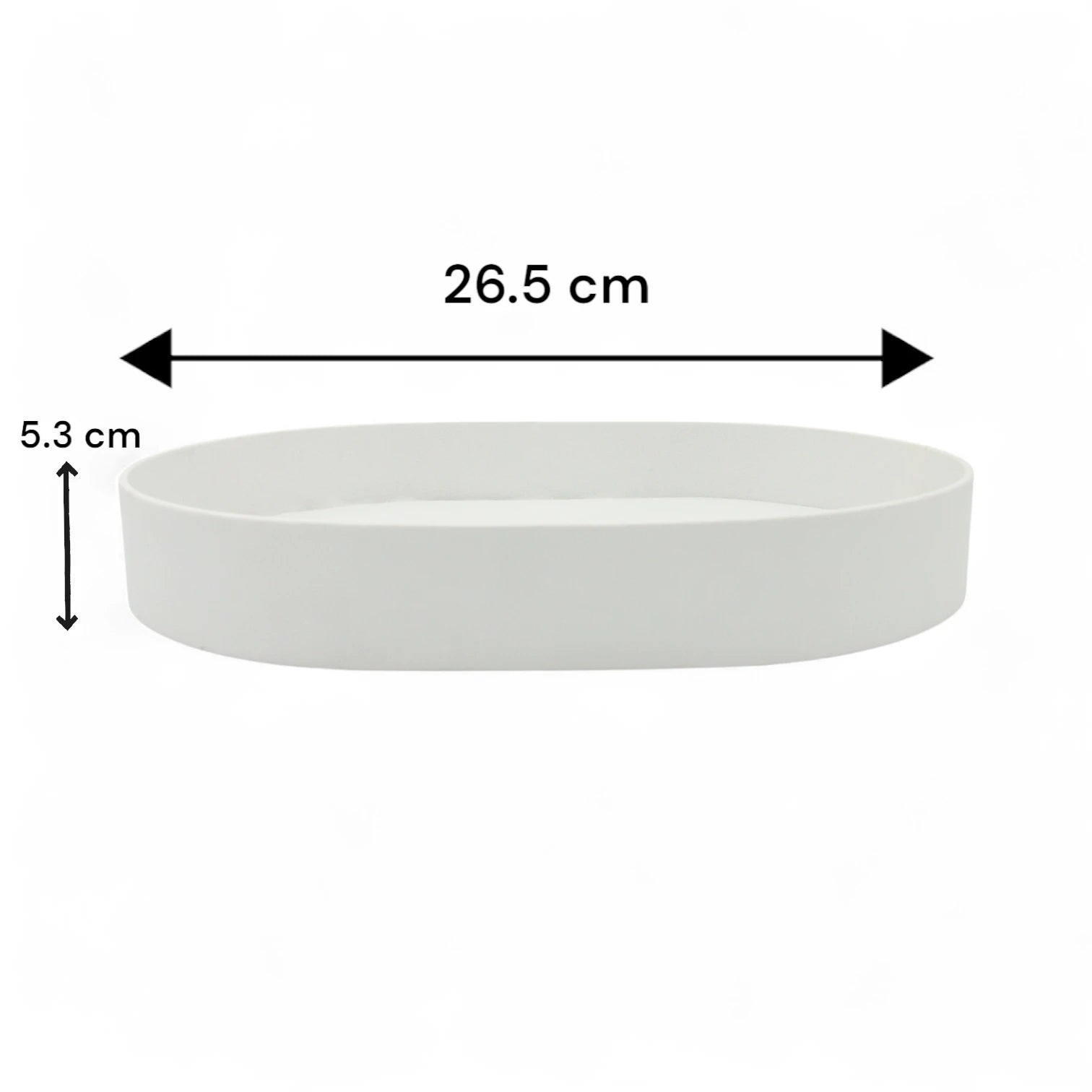 Elegant White Oval Leather Catchall Tray – Minimalist PU Leather Valet Organizer for Desk, Dresser, or Entryway - Damoo