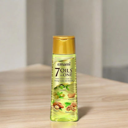 Emami 7-in-1 Ayurvedic Hair Oil – 100ml | Strengthens, Repairs & Nourishes with Argan, Almond, Amla & More | Anti-Dandruff, Non-Sticky Hair Oil for All Hair Types - Damoo