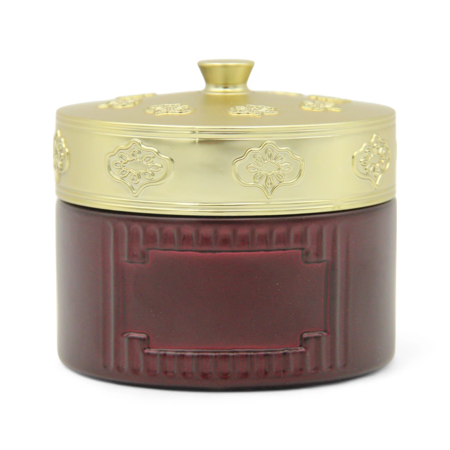 Empty Bakhoor Storage Jar 160ML – Elegant Red & Gold Glass Jar | EMPTY BAKHOOR JAR | BAKHOOR & OUD JAR | Decorative Multipurpose Container - Damoo