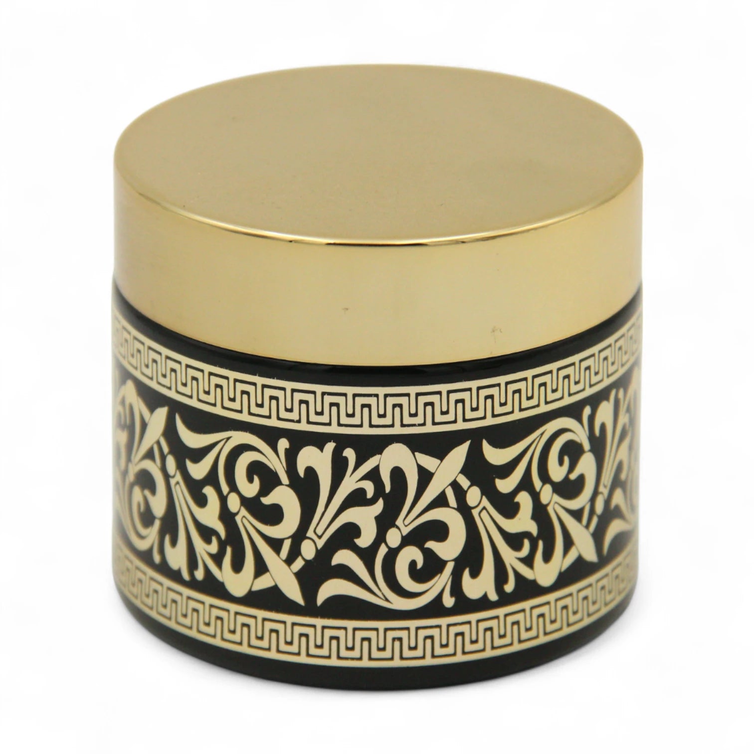 Empty Bakhoor Storage Jar 50ML – Elegant Black & Gold Bakhoor Jar | Oud Jar | Decorative Glass Jar for Multipurpose Use - Damoo