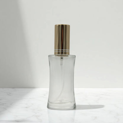 Empty Perfume Bottle 50 ML – Refillable Clear Glass Spray Bottle with Shiny Gold Cap | Elegant Atomizer for Perfumes, Sprays & Essential Oils - Damoo