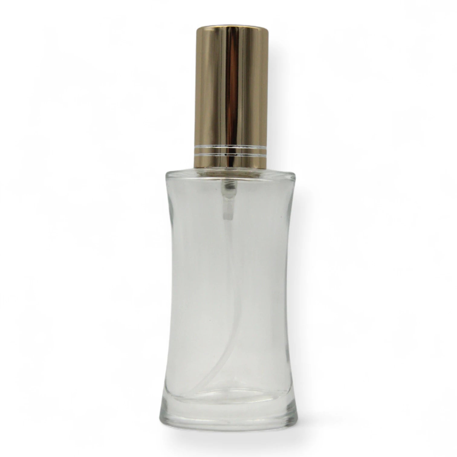 Empty Perfume Bottle 50 ML – Refillable Clear Glass Spray Bottle with Shiny Gold Cap | Elegant Atomizer for Perfumes, Sprays & Essential Oils - Damoo